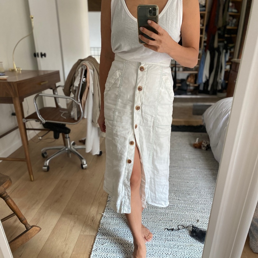 White Anthropologie denim skirt